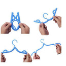 Easy Portable Folding Plastic Clothing Coat Hanger Drying Rack Hook IO LJ