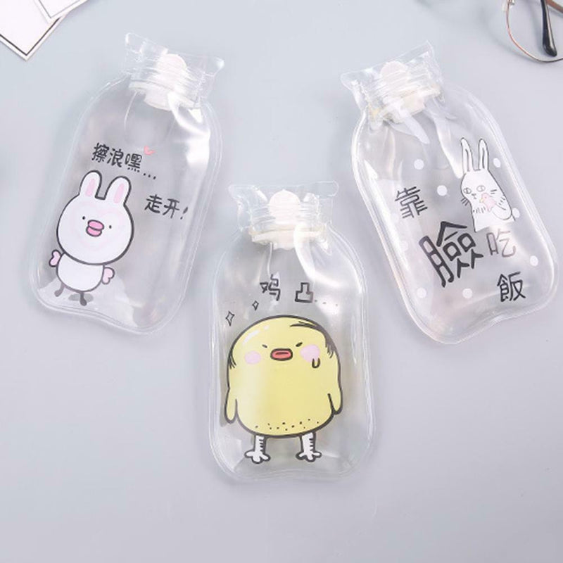 Cartoon Hot Water Bottle Hand Warmer Water Injection Storage Bag (Animal)