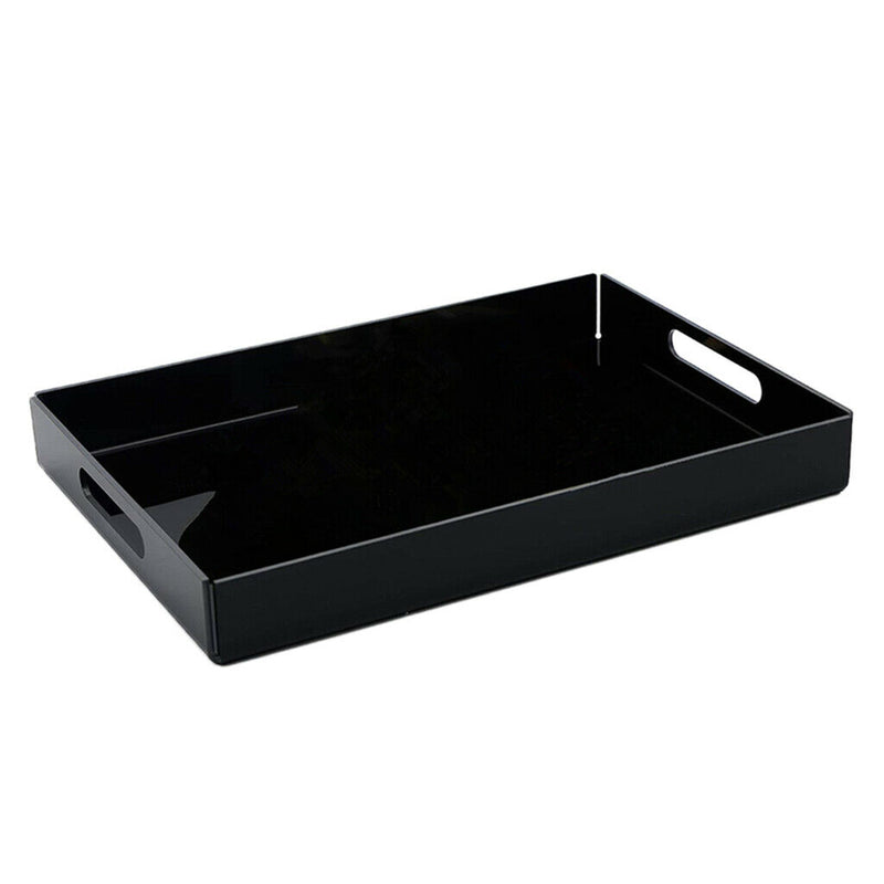 Food Service Tray Breafast Drinks Cake Trays Acrylic Makeup Organizer Black