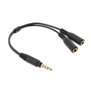 2.5mm Male To 3.5mm Dual Female Adapters Y Splitter Mic And Audios Cables