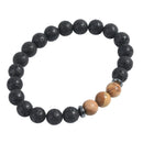 8mm Men Natural Lava Rock Stone Elastic Charm Yoga Beads Bracelet Gift JewelryME