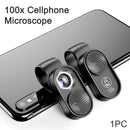 100x magnification portable mini microscope with LED light for smartphone camera