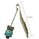 Luminous Night Owl Bookmark Label Read Maker Feather Book Stationery Copper  JR