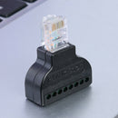RJ45 Ethernet Male to 8 Pin AV Screw Terminal Adapter for Cat7 Cat6 Cat5