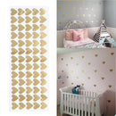65pcs Removable Heart Wall Stickers Vinyl Stickers Home Decor (Golden)