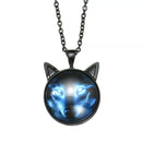 New Nordic Wiccan Wolf Necklace Wiccan Wolf Pendant Jewelry Necklace black