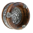 Leopard Print Creative Solid Wooden Ashtrays Round Thailand Style Ashtrays