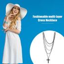 Multi-layer Cross Pendant Necklace Fashion Sweater Choker Statement Jewelry