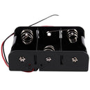 5X( 7.9" Wire Leads Black 3 x 1.5V C Battery Batteries Holder Case F4W7)