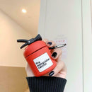 Fire Extinguisher Protective Case Silicone Cover with Carabiner for Airpods 1/2
