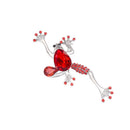Pretty Rhinestone Crystal Red Frog Brooch Pins Animal Jewelry
