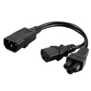 Single C14 To C13 + C5 Y Type Splitter Adapter Cable Socket Adapter