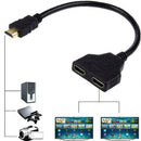 HDMI Splitter Cable Converter 1 Input 2 Output M to Play F Black Game TV Fo G5J7