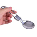 Portable Stainless Steel Camping Folding Tableware Spoon Outdoor Flatware