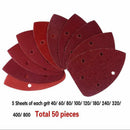 50 Pieces Mouse Detail Sander Sandpaper Sanding Paper Hook and Loop Assorte