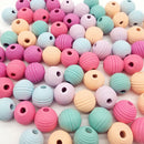 20Pcs Wood Beads Multicolor Wood Charms LOT Jewelry Findings For DIY
