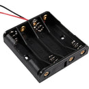 Black 4 x 1.5V AAA Battery Batteries Holder Case w Wire Leads B2W3