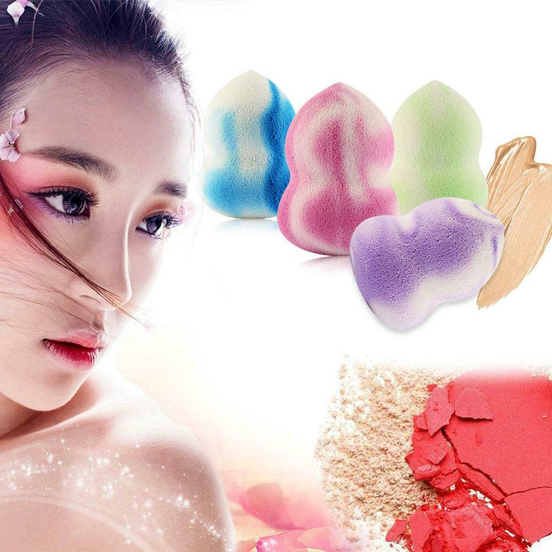 4pcs/Set Colorful Gourd-Shaped Makeup Sponge Powder Puff Beauty Tool A