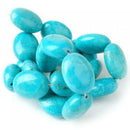 15x20mm Flat Oval Natural Turquoise tone Beads 15in