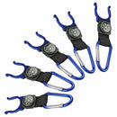 5 Black Carabiner Water Holder Bottle Clip Strap W/ Compass Camp Hiking Out Y9Z9