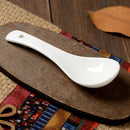 4 Pcs White Porcelain Ceramics Spoon Big Soup Rice Porcelain Spoon Tab XRU