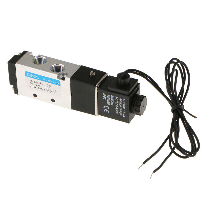4V110-06  Series Pneumatic Air Control Solenoid Valve DC220V 5 Way 2 Position