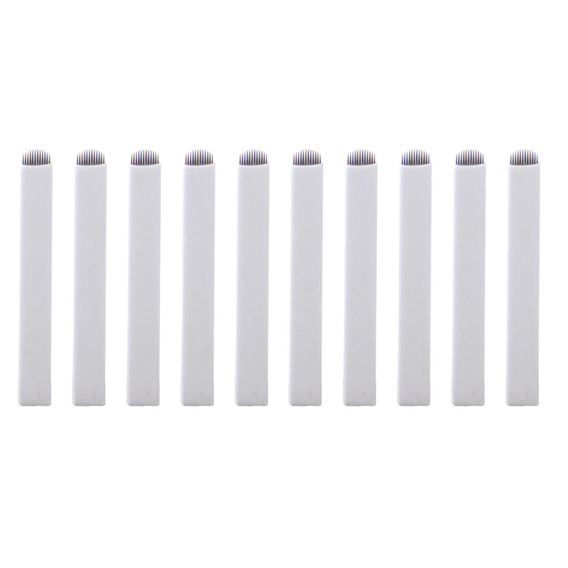 10pcs Microblading Eyebrow Tattoo Blades 12 Needles U-Shape Permanent Makeup