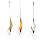 3Pcs Soft Shrimp Lures Glow In Dark Baits Fishing Lures Catch Hooks Sea Bass