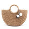 Summer Handmade Bags Women Pompon Beach Weaving Ladies Straw Bag Wrapped Be L8Y2