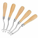 6.2 Inch Wooden Bent Latch Hook Crochet Needle Hook Tool, Set of 5 P2M4