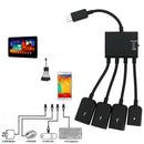 4 in 1 Micro USB HUB Adaptor with Powered , Charge OTG Host Cable Cord Adapter