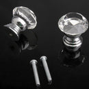 Pack of 10 Crystal Glass 30mm Diamond Shape Cabinet Knob Drawer Pull Hand