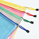 10 Pieces Zipper File Pouch Grid Document Bag Multipurpose Storage Pouch Ba