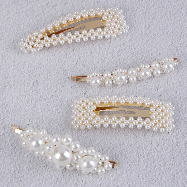 4pcs Hair Clip Beaded Hairclip Barrette Beaded Hair Accessory Hairc â„–[