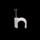 100pcs White 10mm Dia Electric RG6 Coax Cable Circle Nail Clips Fasteners Z