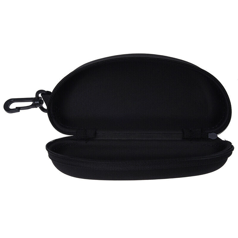 5X(Black Glasses Eyeglasses Safety Zippered Hard Case Holder R2F3)