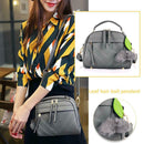 Pure Color Hair Ball Pendant Shoulder Handbags Women Crossbody Bags (Grey)