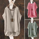Women Plain Batwing Sleeve Casual Loose Baggy Tops T-Shirt Blouse Khaki 5XL