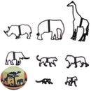8Pcs Animal Cookie Cutter Plastic Elephant Lion Giraffe Leopard Fondant Cut- OZ