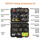 160 Pieces Fishing Accessories Kits Jig Hooks Fishing Set with Tackle Box