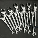 Tubing Ratchet Wrench Flexible Head Durable Alloy Steel Repair Tool 11mm