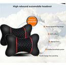 2Pcs Car Headrest PU Leather Pillows Head Neck Rest Cushion Support Seat Acces