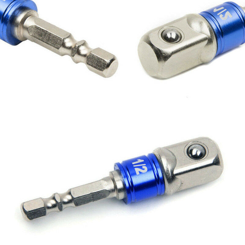 1/2",3/8",1/4" Socket Adapter Set Hex Shank to Impact Driver/Drill Hot 3pcs