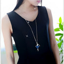Women Flower Long Adjustable Chain Pendant Sweater Necklace(Ballet Girl) M8X5