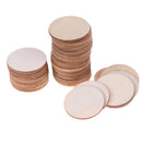 50x DIY Natural Blank Wood Pieces Slice Round Unfinished Crafts Wooden Discs ES