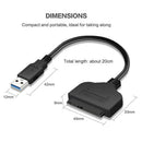 SATA to USB 3.0 Hard Disk Adapter Cable w/ Power Adapter f. 2.5/3.5 inch HDD SSD