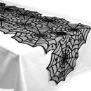 18X72Inch Halloween Party Decoration Lace Tablecloth Black Spider Web Perfe