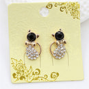 1 Pair Women Fashion Earrings Elegant Cat Crystal Rhinestone Ear Stud LJ
