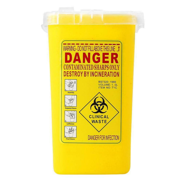 1L Container Bin Tattoo Medical Biohazard Piercing Needle Collect Box A#S