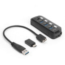 7 Port USB 3.0/USB 3.1 Hub Splitter High Speed USB3.0 Adapter for PC Laptop